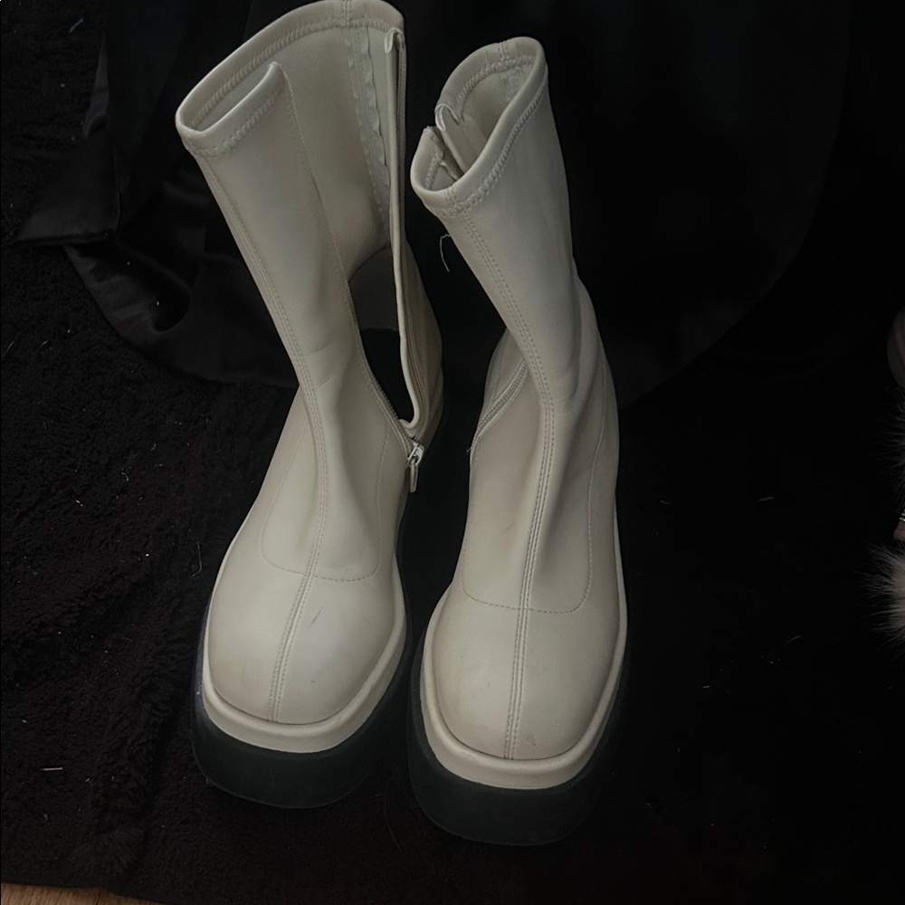 Call It Spring White Heeled Boots